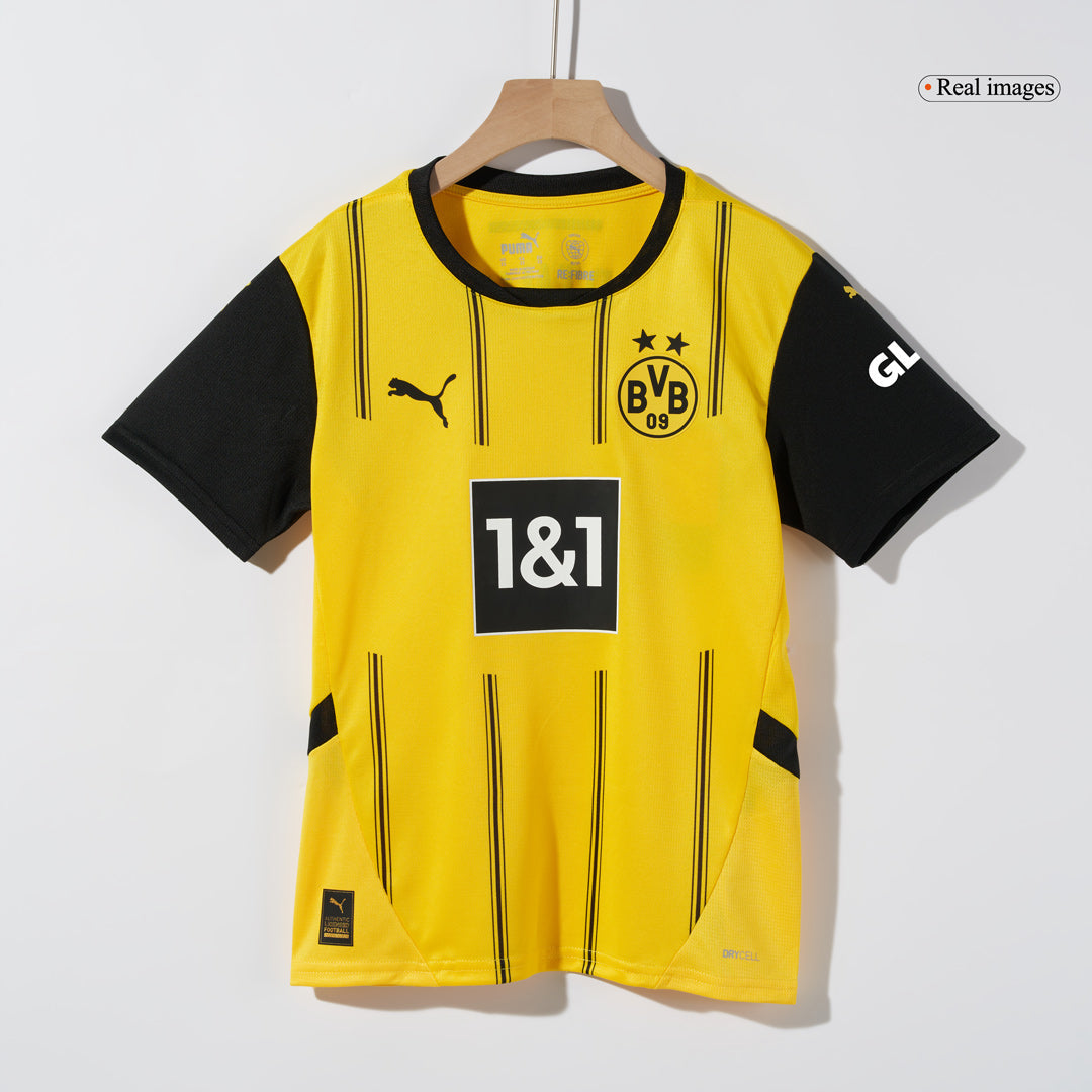 Kit de camiseta de fútbol local del Borussia Dortmund para niños (camiseta, pantalón corto y calcetines)
