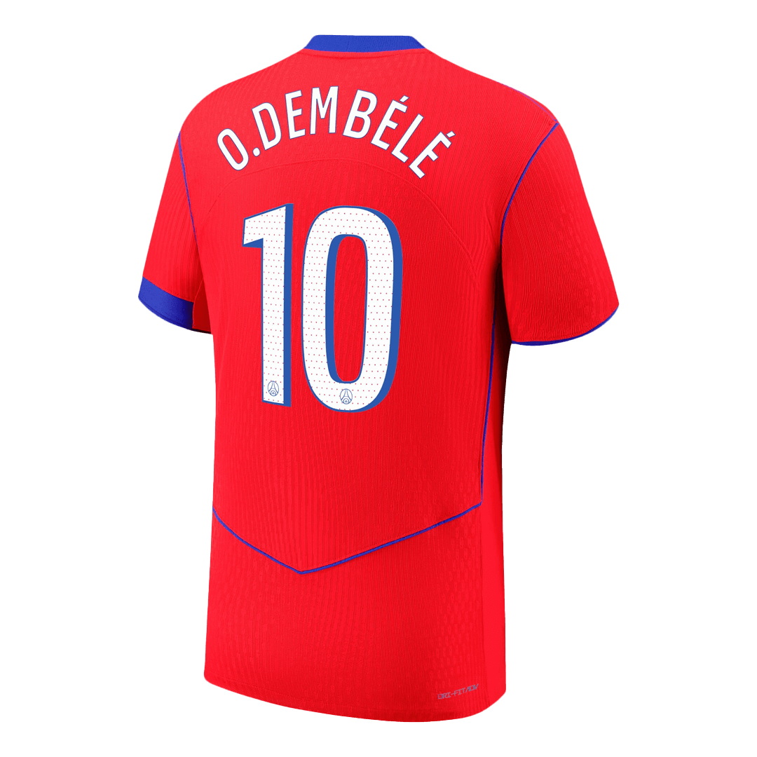 Camiseta de fútbol de visitante oficial del PSG n.° 10 de O. DEMBÉLÉ 2025/26
