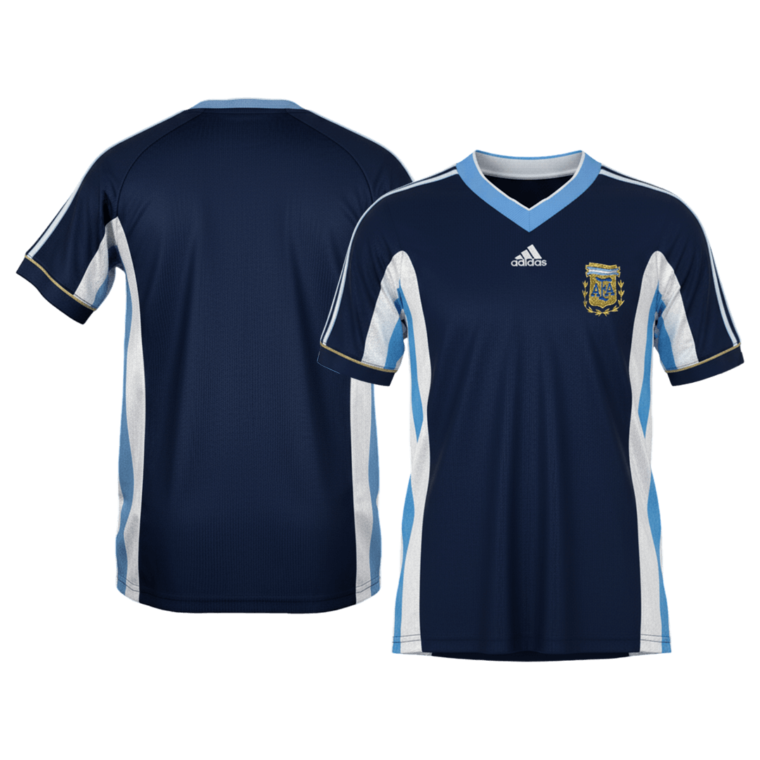 Camiseta retro de fútbol de visitante de Argentina 1998