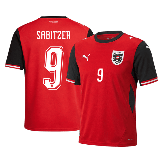 Camiseta de local de Austria SABITZER para hombre, número 9, Copa del Mundo 2026