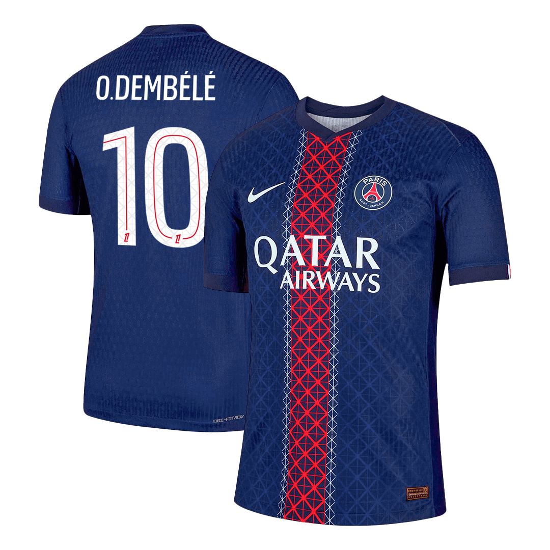 Auténtica camiseta de fútbol O.DEMBÉLÉ #10 PSG local 2025/26 azul marino