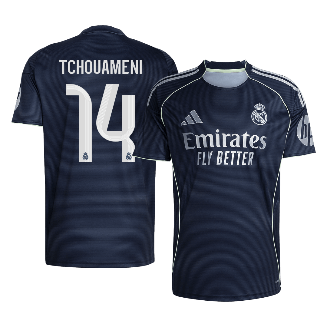 Camiseta de fútbol de segunda equipación Real Madrid TCHOUAMENI #14 2025/26