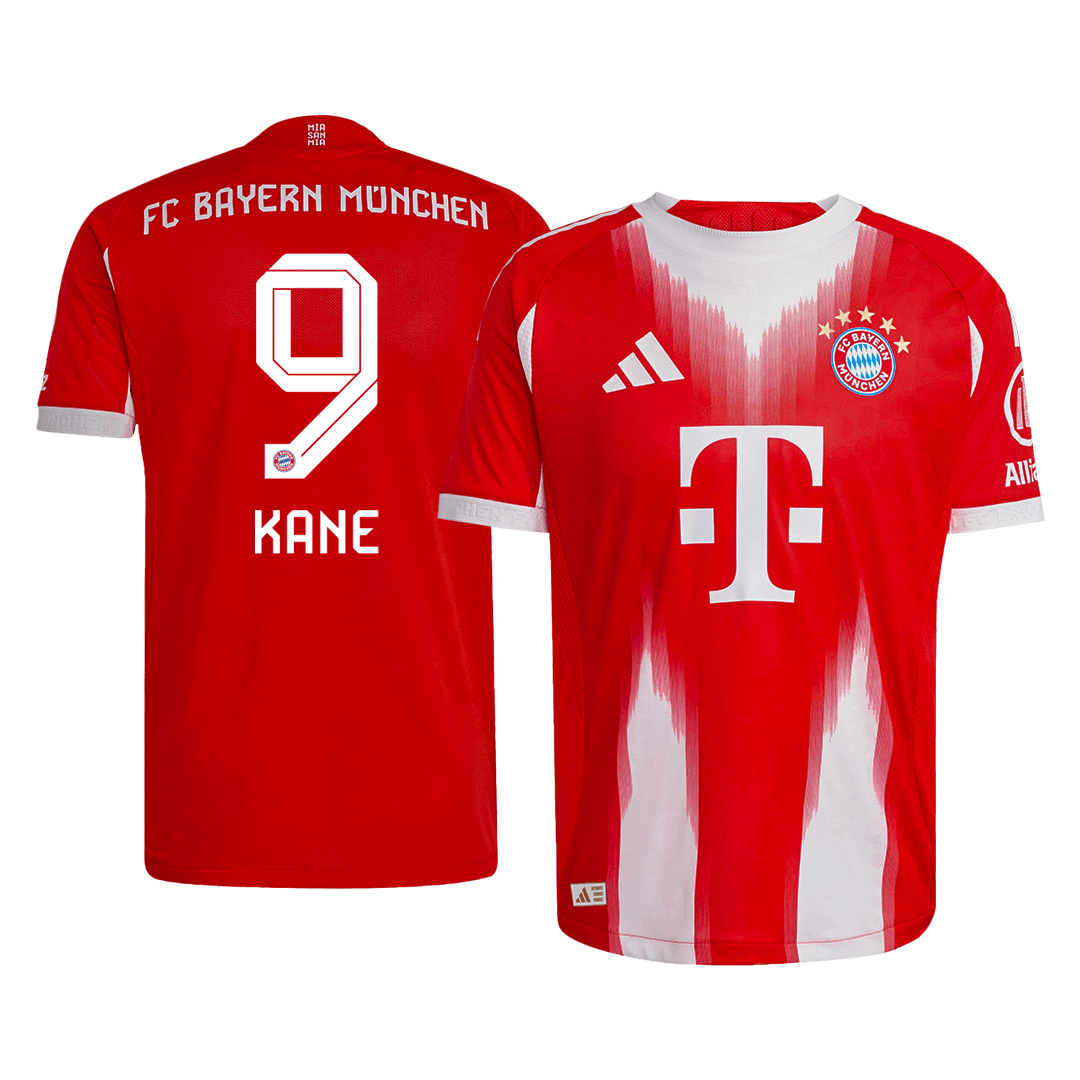 Camiseta de fútbol local auténtica KANE #9 del Bayern Múnich 2025/26, roja