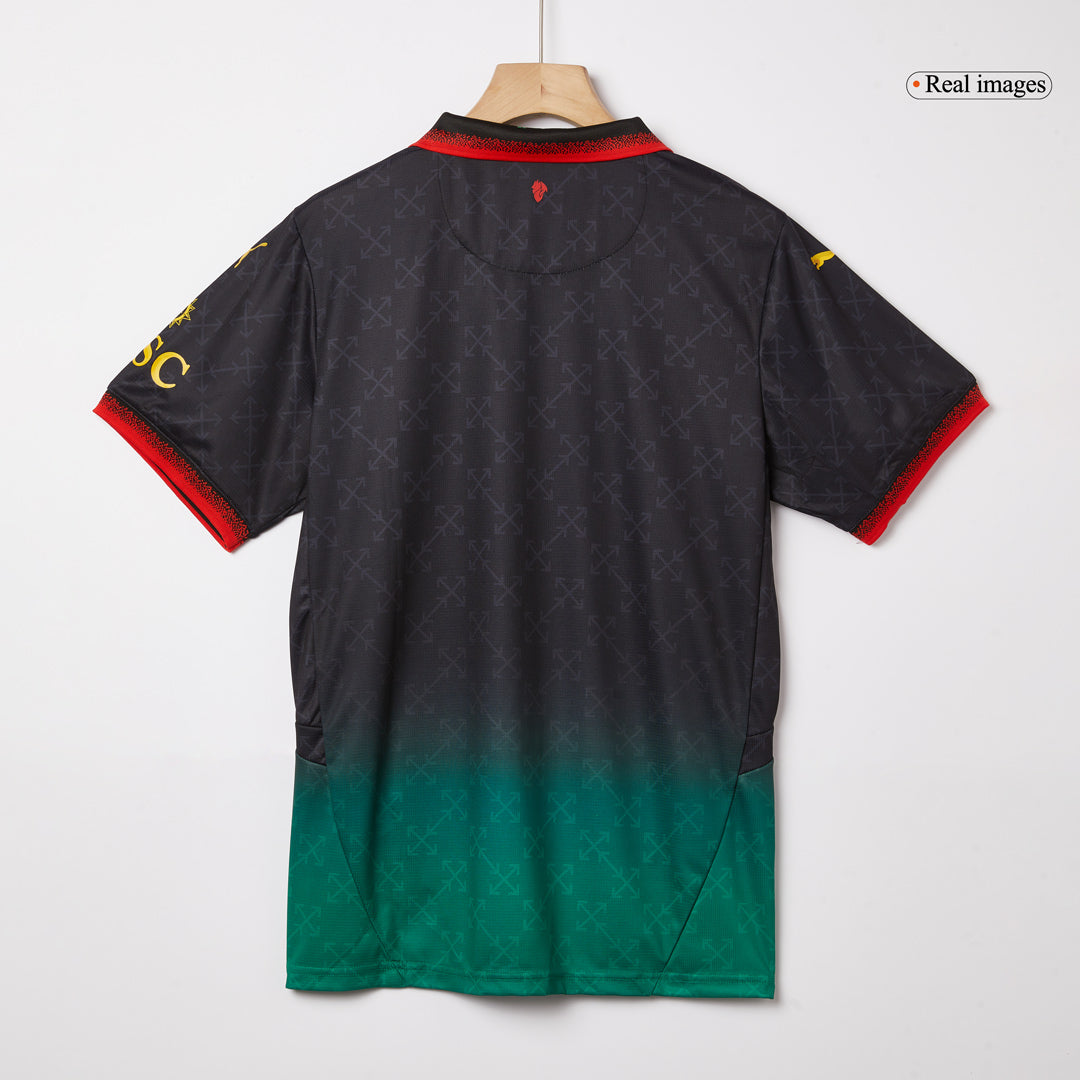Kit de fútbol visitante del AC Milan (Kit y pantalón corto) 2024/25, verde y negro