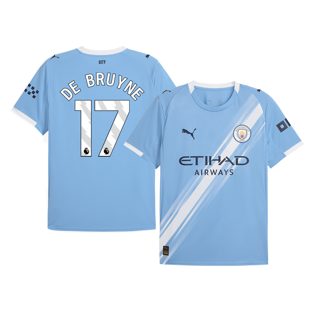 Camiseta de fútbol local del Manchester City DE BRUYNE #17 2025/26 Azul