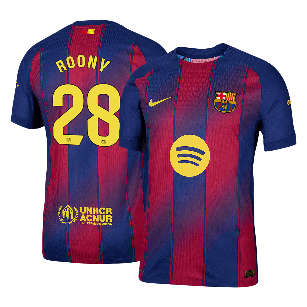 Camiseta de fútbol local auténtica del Barcelona Roony #28 2025/26