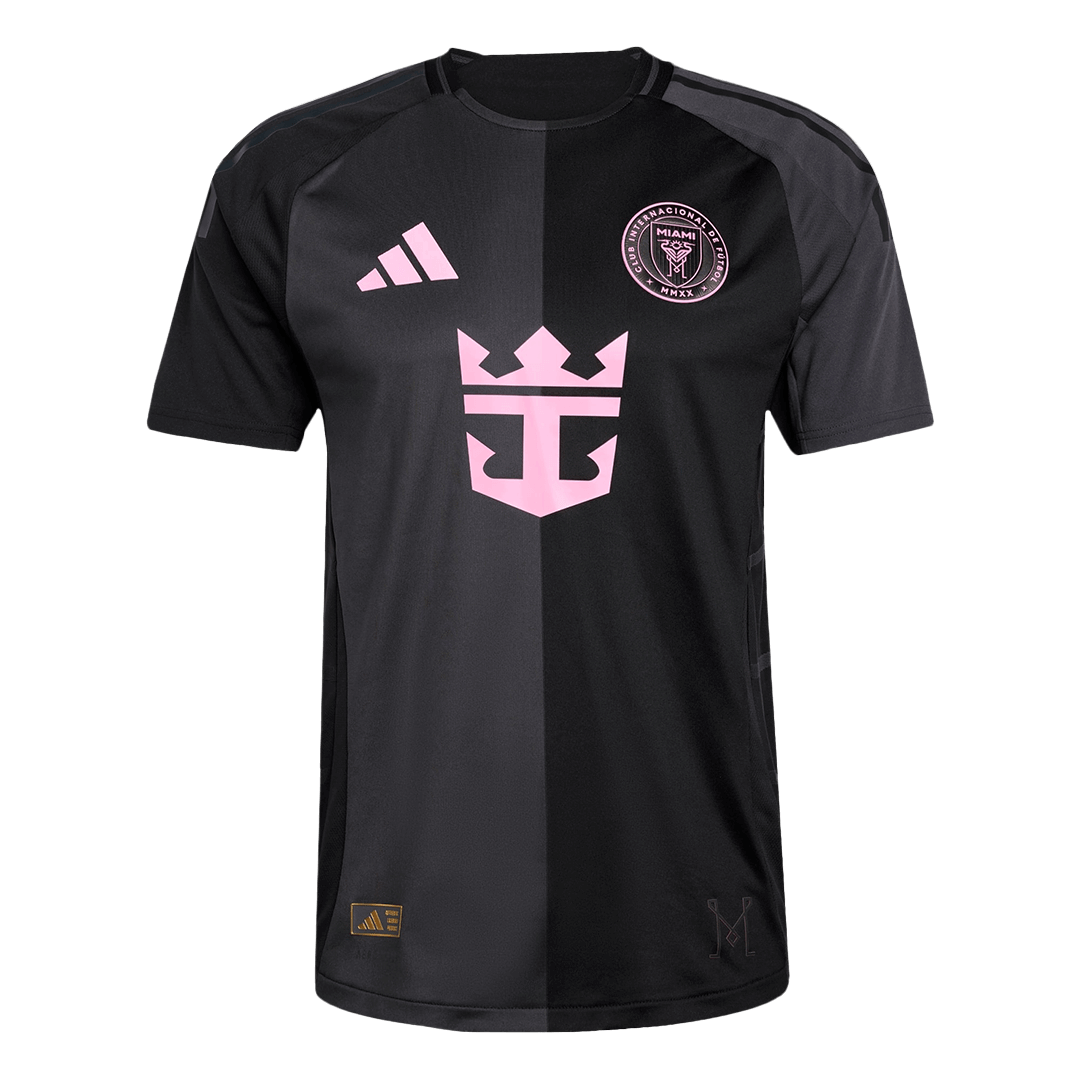 Camiseta de fútbol de visitante auténtica DE PAUL #7 del Inter Miami CF 2025, negra y gris