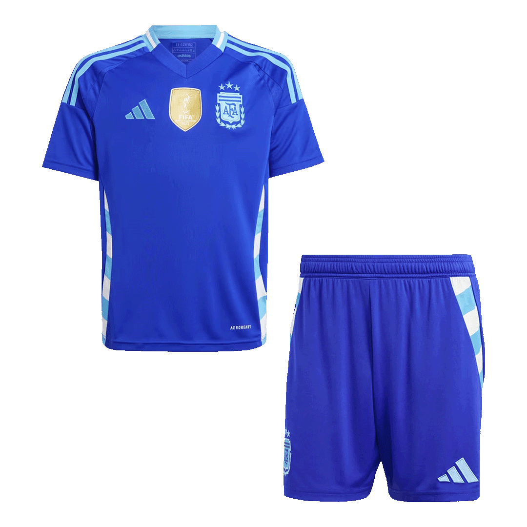 Kit de fútbol visitante de Argentina para niños (Kit y pantalón corto) 2024