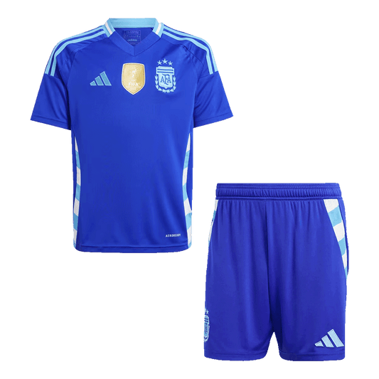 Kit de fútbol visitante de Argentina para niños (Kit y pantalón corto) 2024