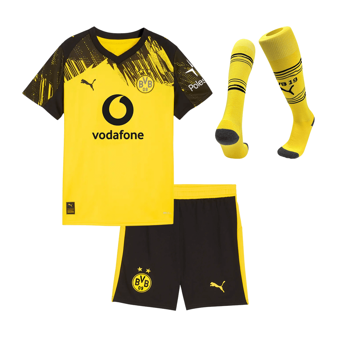 Kit de camiseta de fútbol local del Borussia Dortmund para niños (camiseta, pantalón corto y calcetines) 2025/26