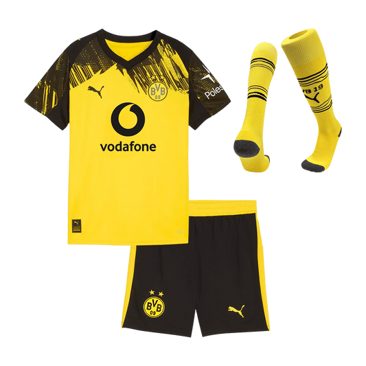 Kit de camiseta de fútbol local del Borussia Dortmund para niños (camiseta, pantalón corto y calcetines) 2025/26