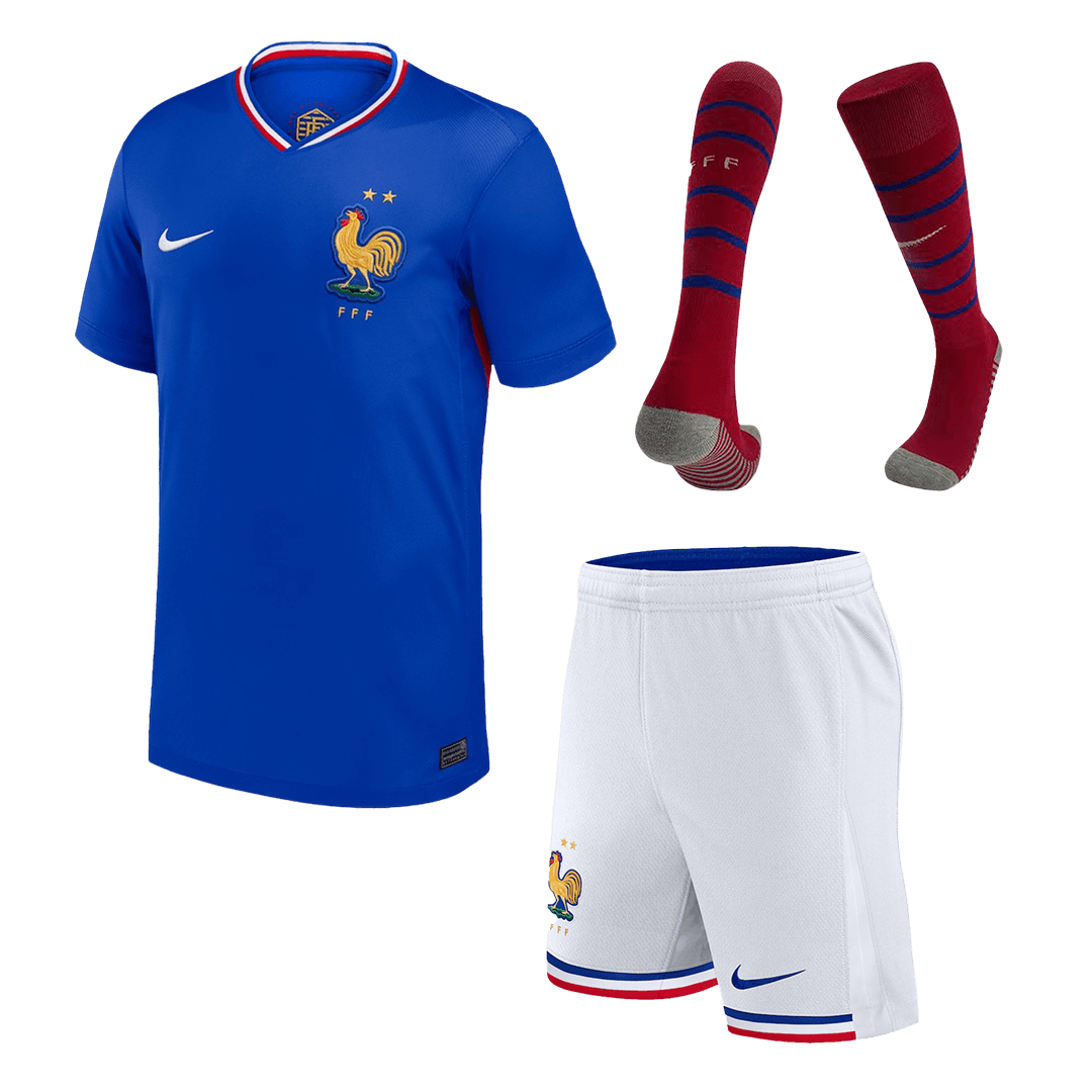 Kit de fútbol local de Francia para niños (camiseta, pantalón corto y calcetines) Eurocopa 2024