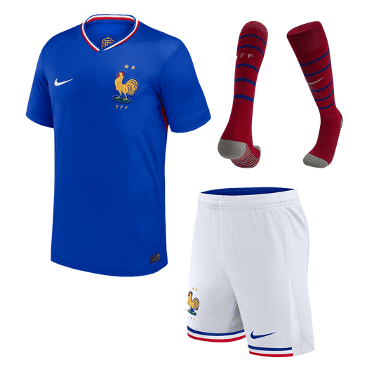 Kit de fútbol local de Francia para niños (camiseta, pantalón corto y calcetines) Eurocopa 2024