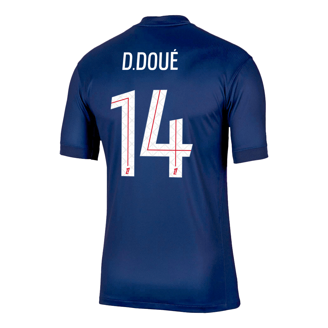 Camiseta de fútbol D.DOUÉ #14 PSG Primera equipación 2025/26 Azul marino