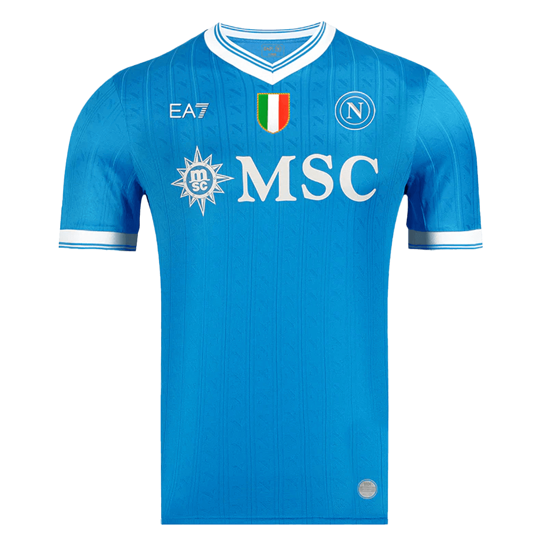Camiseta de fútbol local auténtica del Napoli 2025/26 azul