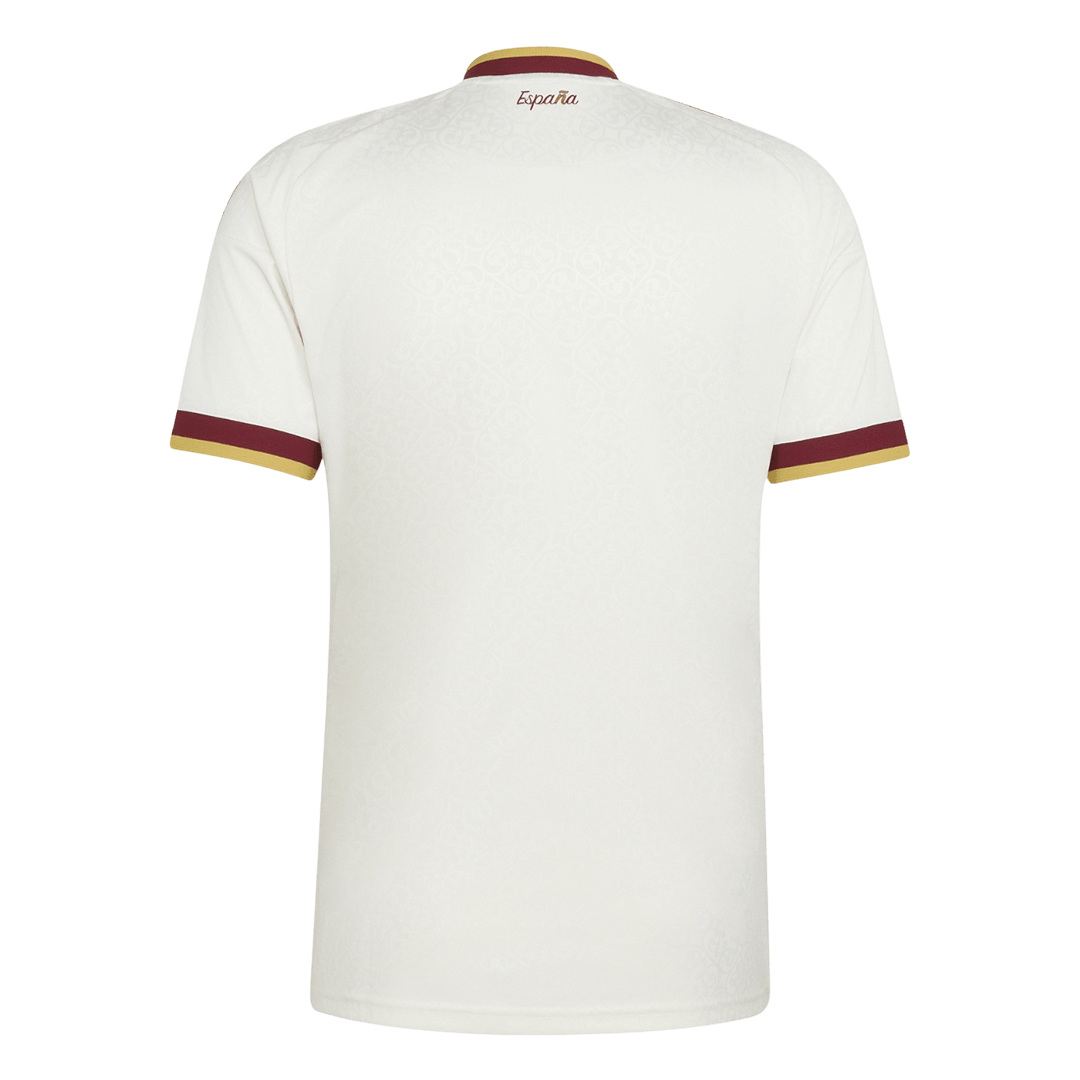 Camiseta de fútbol de visitante edición campeona de España para el Mundial 2026, color blanco.