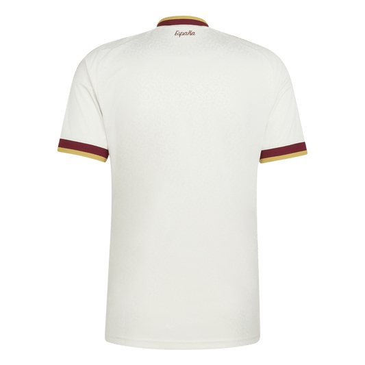Camiseta de fútbol de visitante edición campeona de España para el Mundial 2026, color blanco.