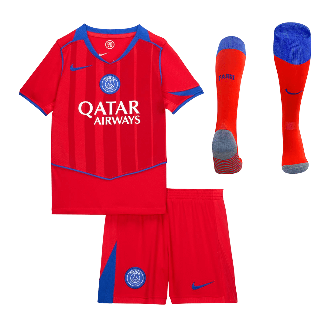 Kit de fútbol infantil de visitante del PSG (Kit, pantalón corto y medias) 2025/26