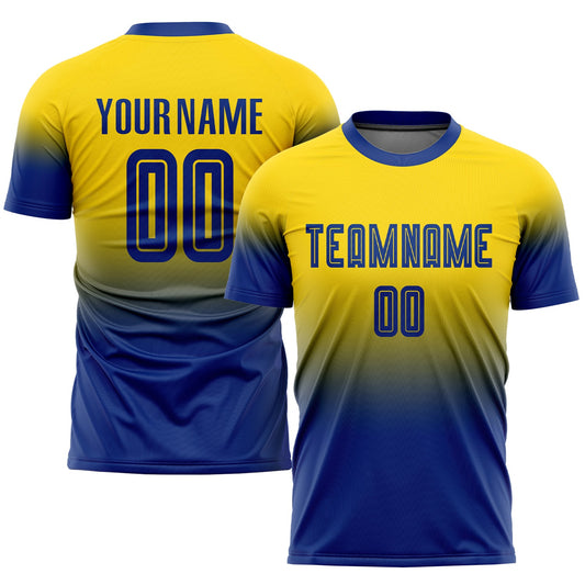 Camiseta de fútbol personalizada con sublimación dorada y desteñida