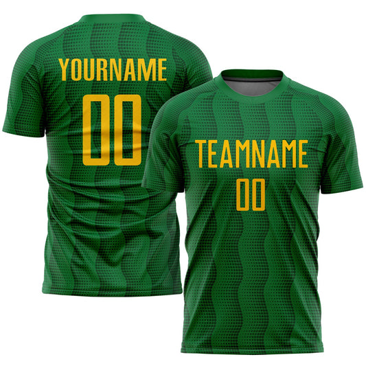 Camiseta de fútbol personalizada Kelly Green Gold con sublimación