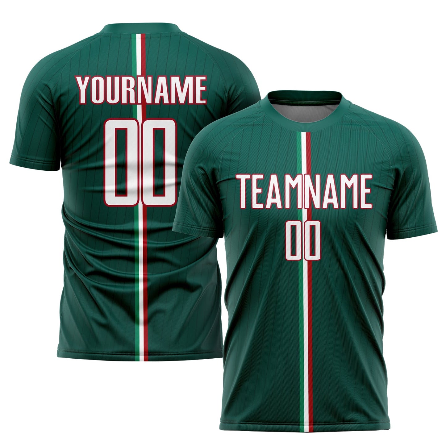 Camiseta de fútbol de México personalizada con sublimación verde, blanca y roja