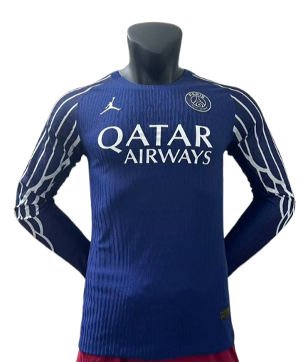 Camiseta de jugador del PSG 25/26 azul manga larga