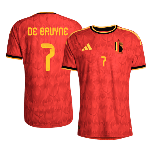 Camiseta de local de Bélgica DE BRUYNE #7 para hombre, Copa Mundial 2026 - Corte ajustado
