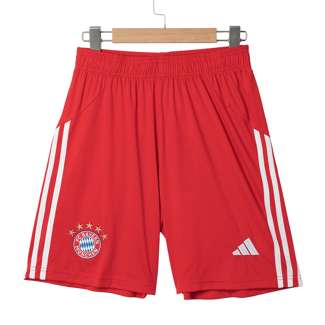 Kit de fútbol local del Bayern Múnich (Kit, pantalón corto y medias) 2025/26, color rojo