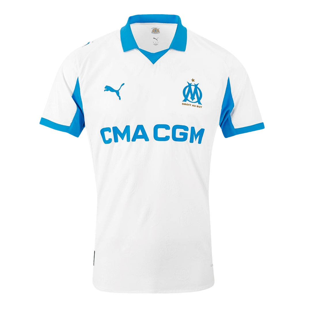Camiseta de fútbol local auténtica del Marsella 25/26 blanca