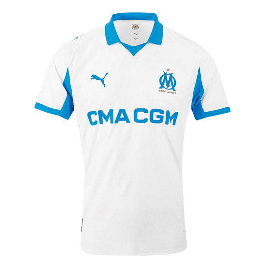 Camiseta de fútbol local auténtica del Marsella 25/26 blanca