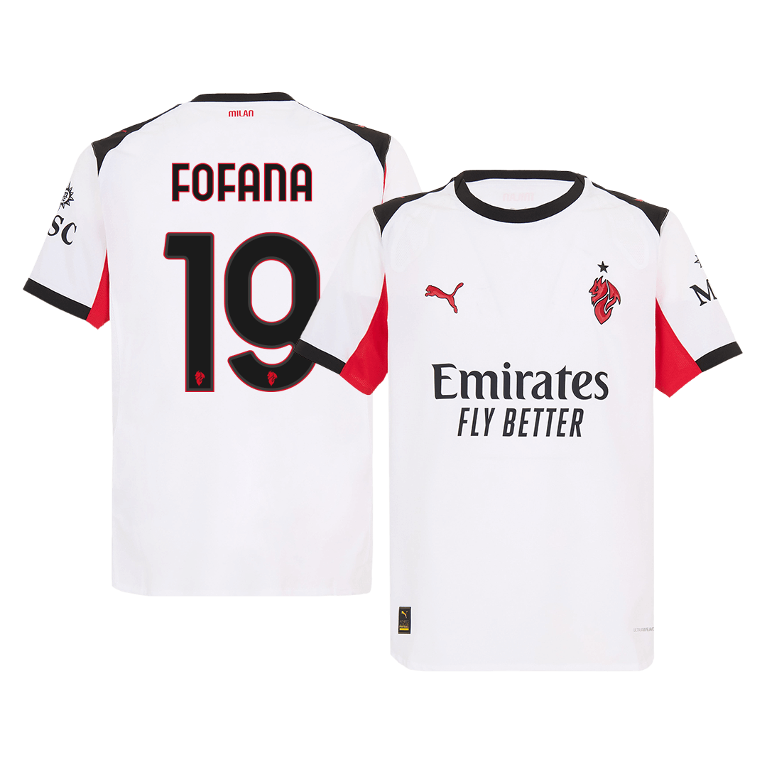 Camiseta de visitante auténtica FOFANA #19 del AC Milan 2025/26