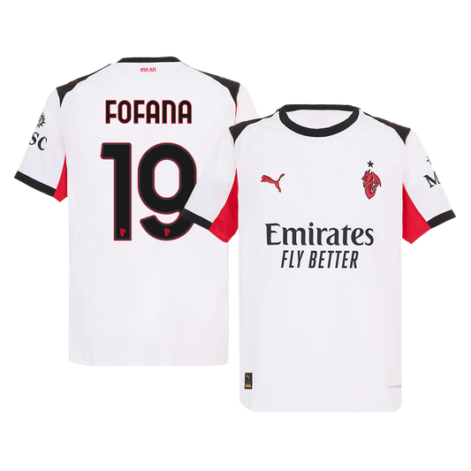 Camiseta de visitante auténtica FOFANA #19 del AC Milan 2025/26