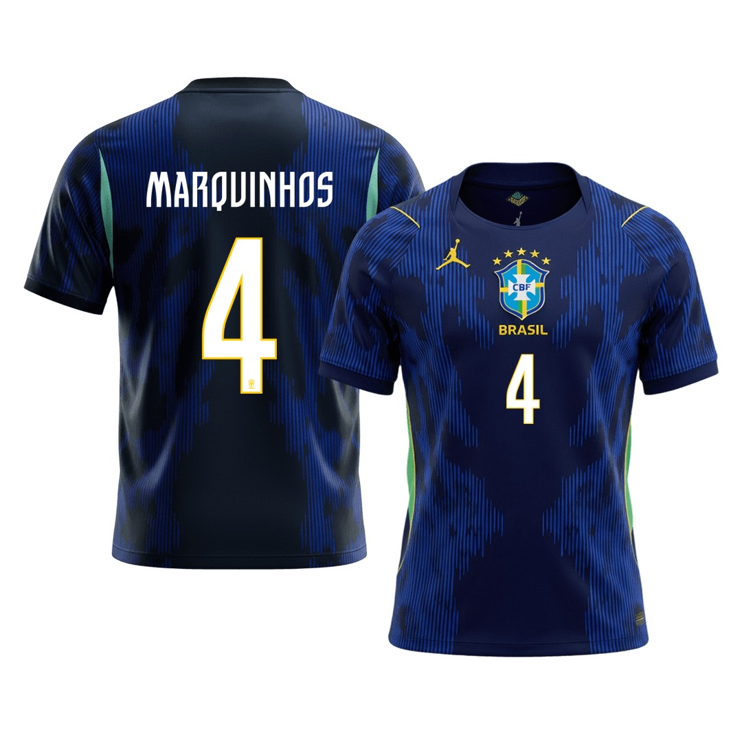 MARQUINHOS #4 Camiseta de visitante de Brasil Copa Mundial 2026 Azul marino