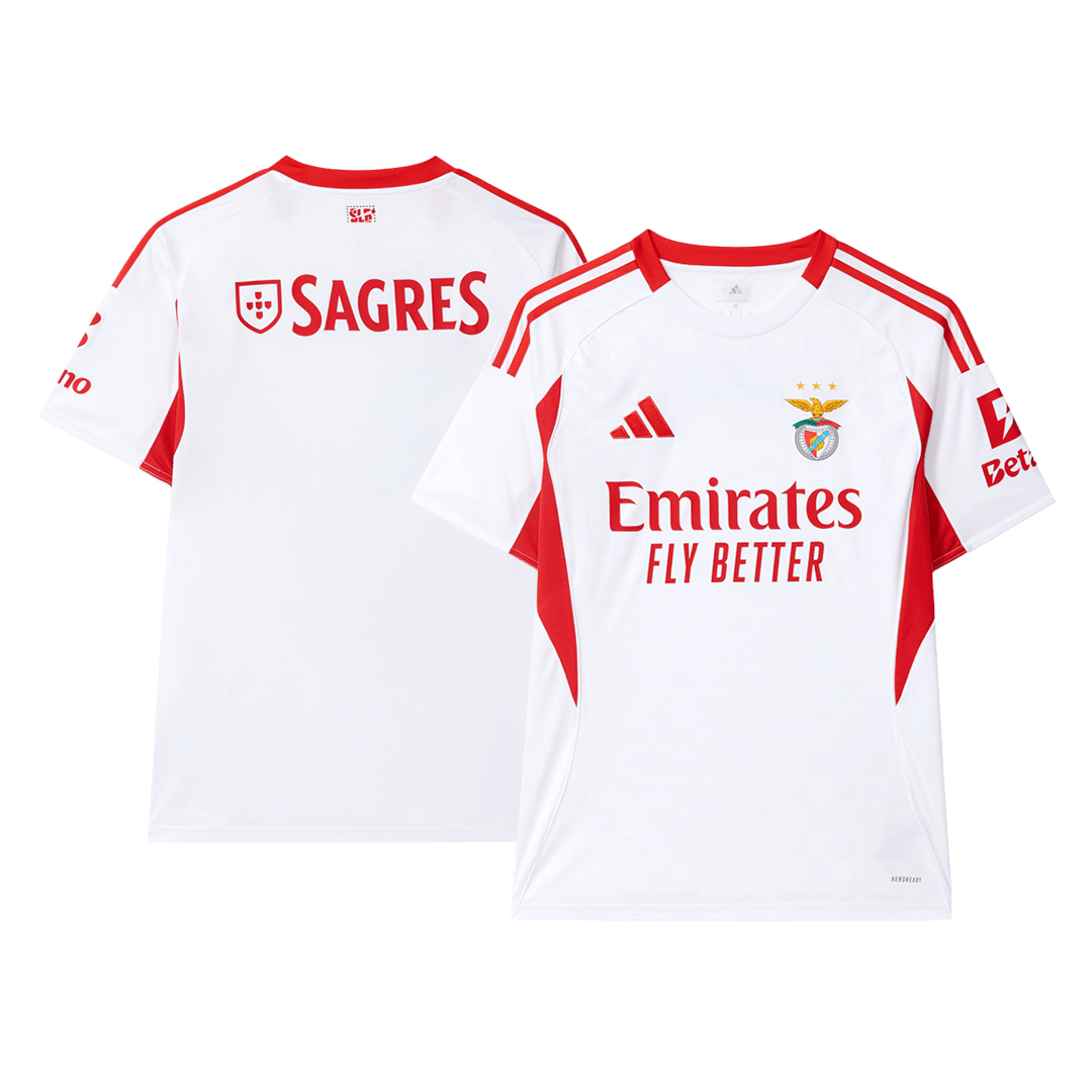 Camiseta de fútbol visitante del Benfica 2025/26, tercera equipación, blanca