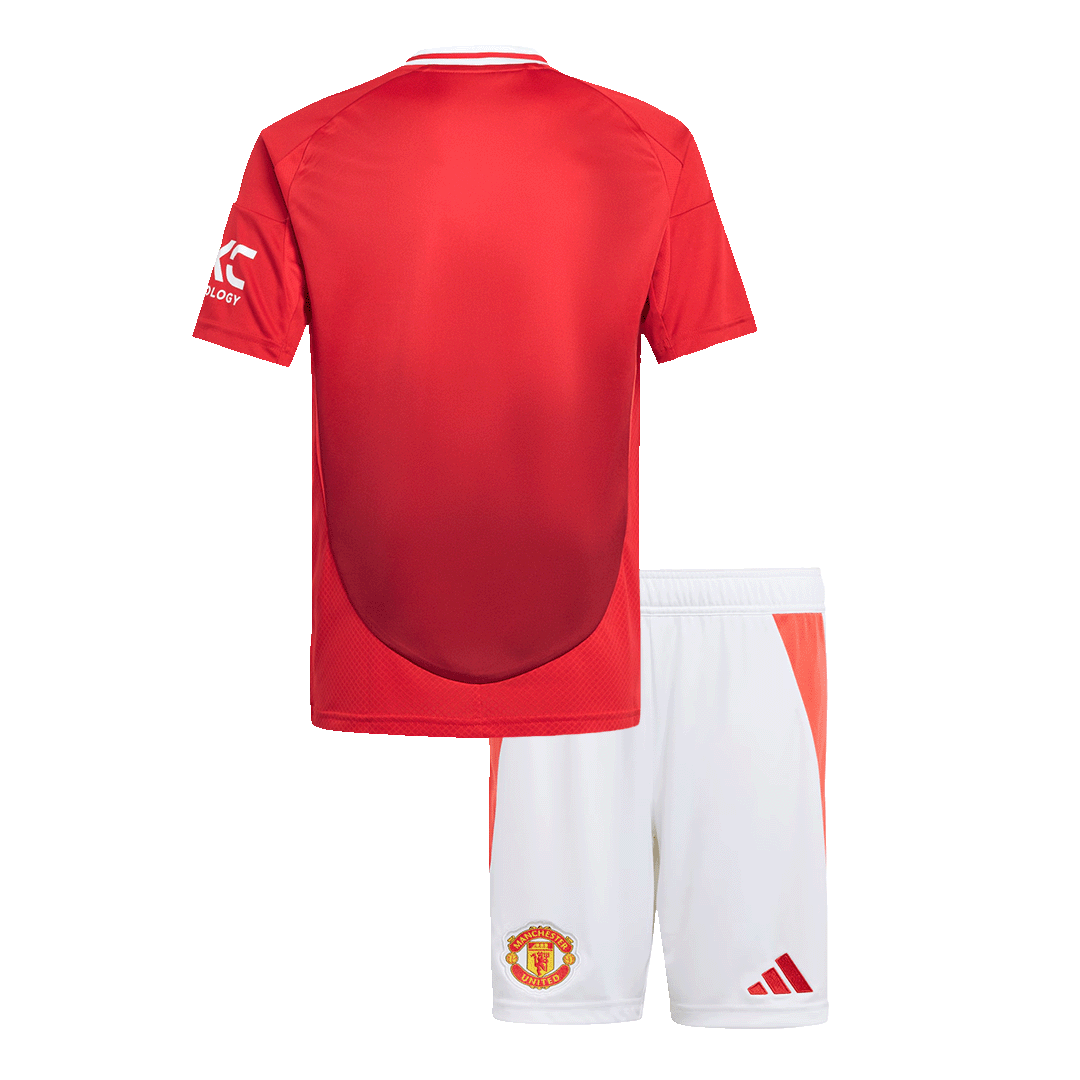 Kit de fútbol local del Manchester United para niño (Kit y pantalón corto) 2024/25