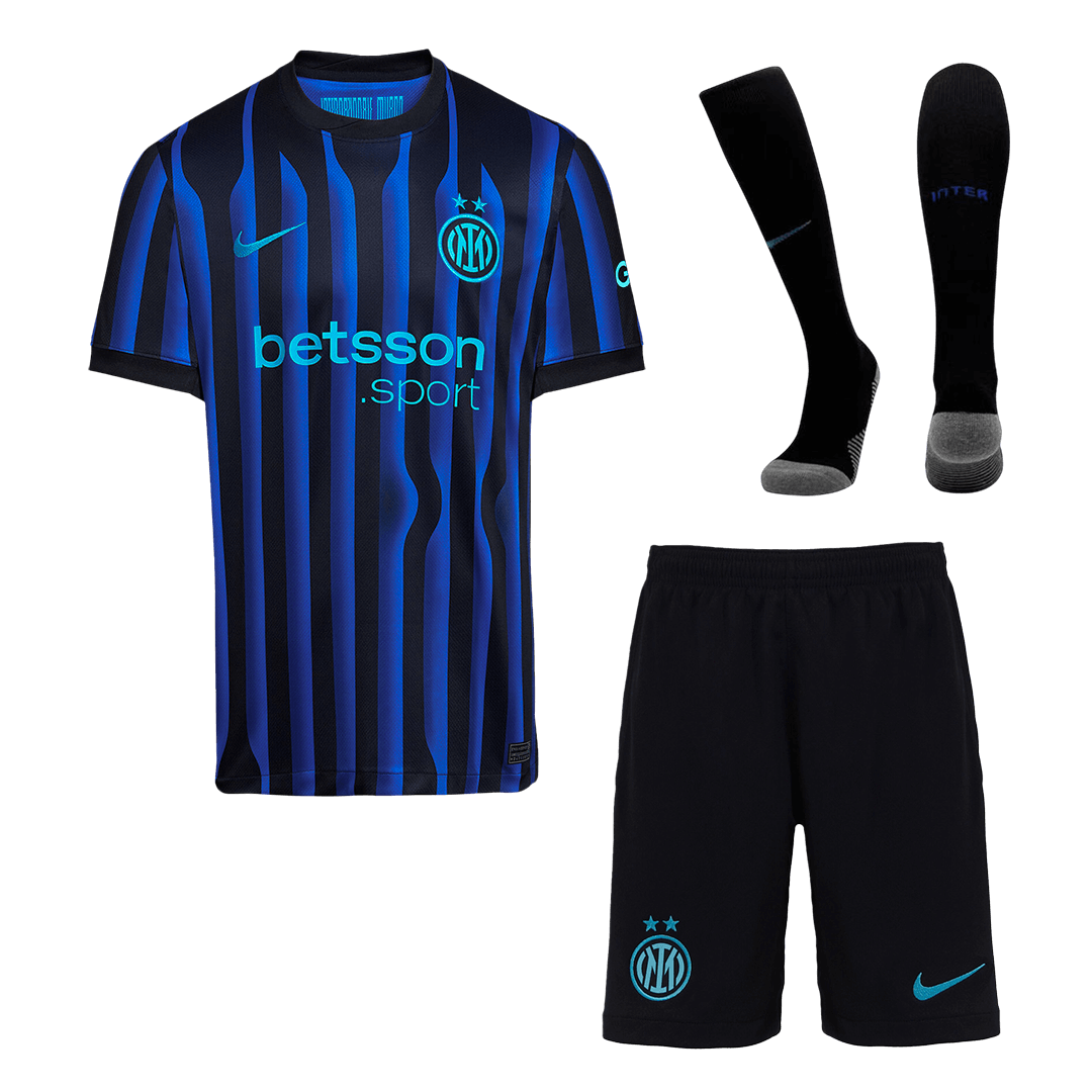 Kit de camiseta de fútbol local del Inter de Milán (camiseta, pantalón corto y medias) 2025/26