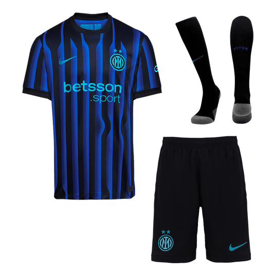 Kit de camiseta de fútbol local del Inter de Milán (camiseta, pantalón corto y medias) 2025/26
