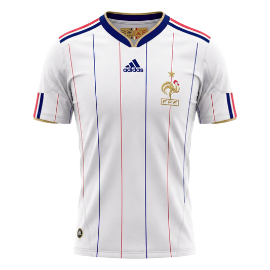 Camiseta retro de fútbol de visitante de Francia 2010