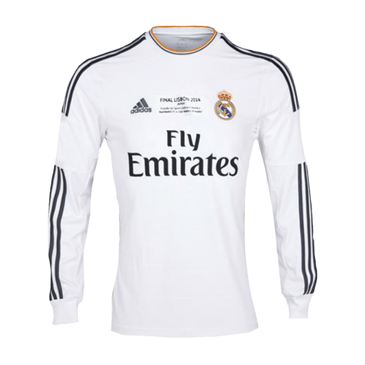 Camiseta de fútbol vintage de local del Real Madrid 2013/14, manga larga - UCL