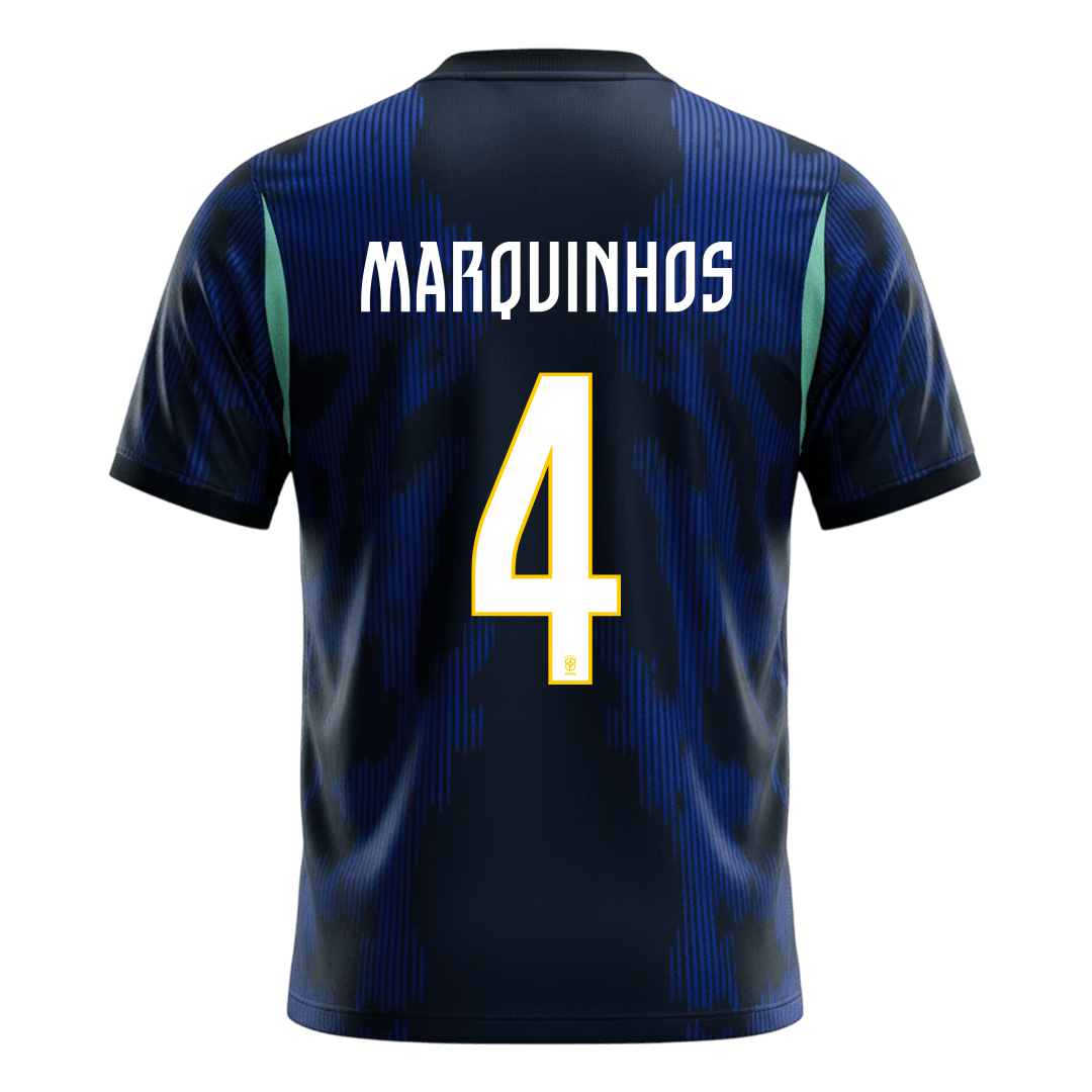 MARQUINHOS #4 Camiseta de visitante de Brasil Copa Mundial 2026 Azul marino