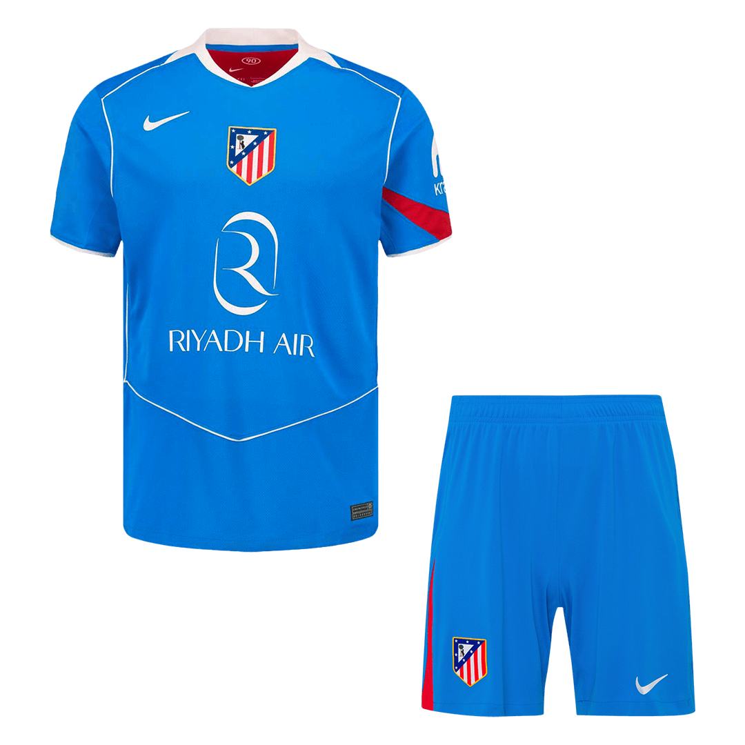 Kit de fútbol de visitante del Atlético de Madrid (Kit y pantalón corto) 2025/26