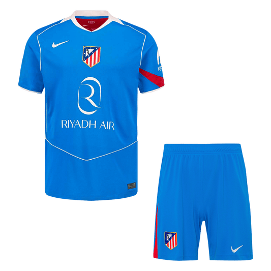 Kit de fútbol de visitante del Atlético de Madrid (Kit y pantalón corto) 2025/26