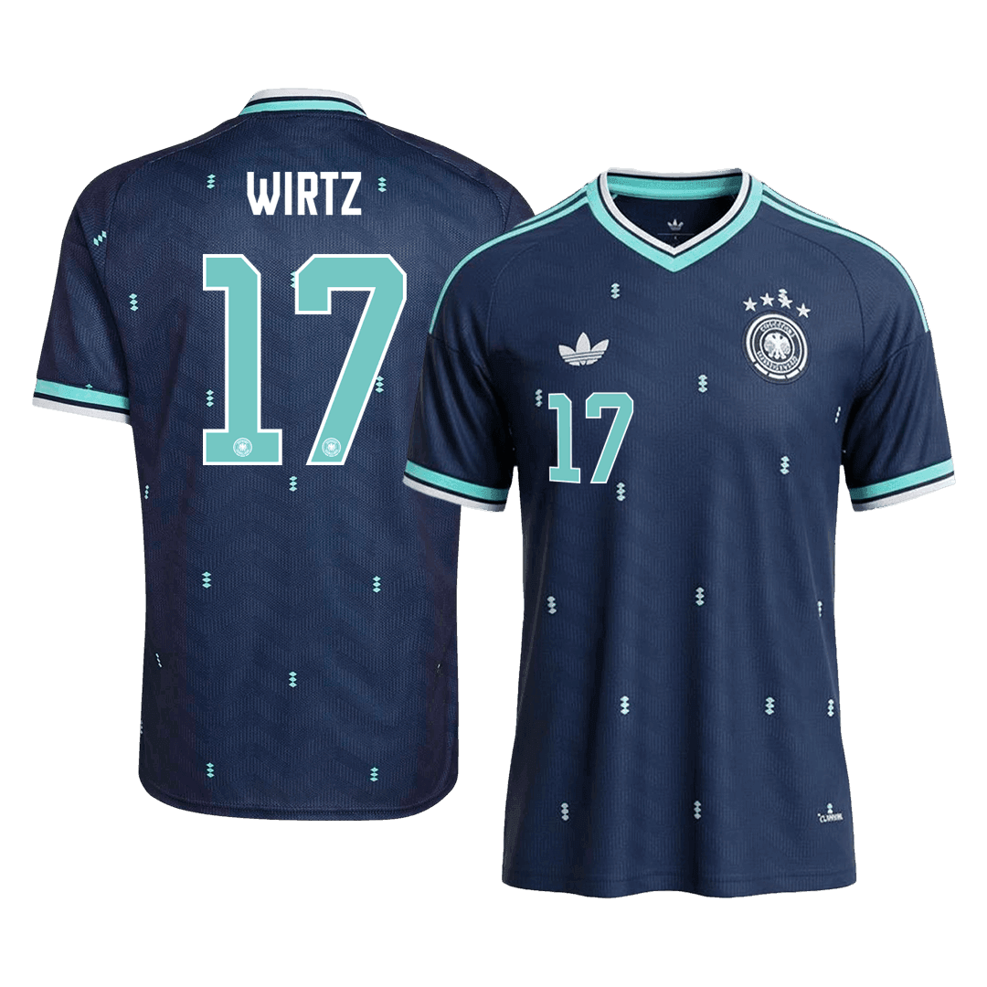 Camiseta de fútbol de visitante de Alemania WIRTZ #17 para el Mundial 2026, color azul marino