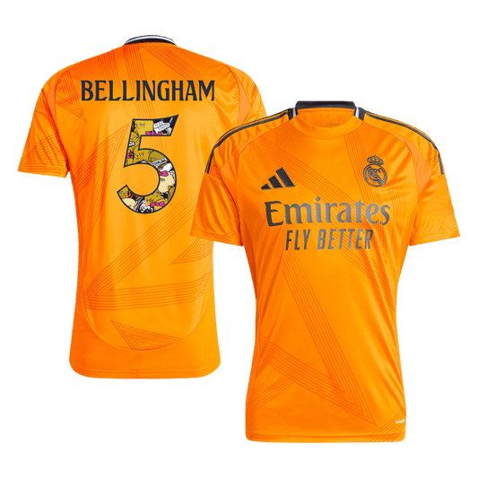 Camiseta de visitante del Real Madrid BELLINGHAM #5 - Fuente Bear Champ (tamaño grande)