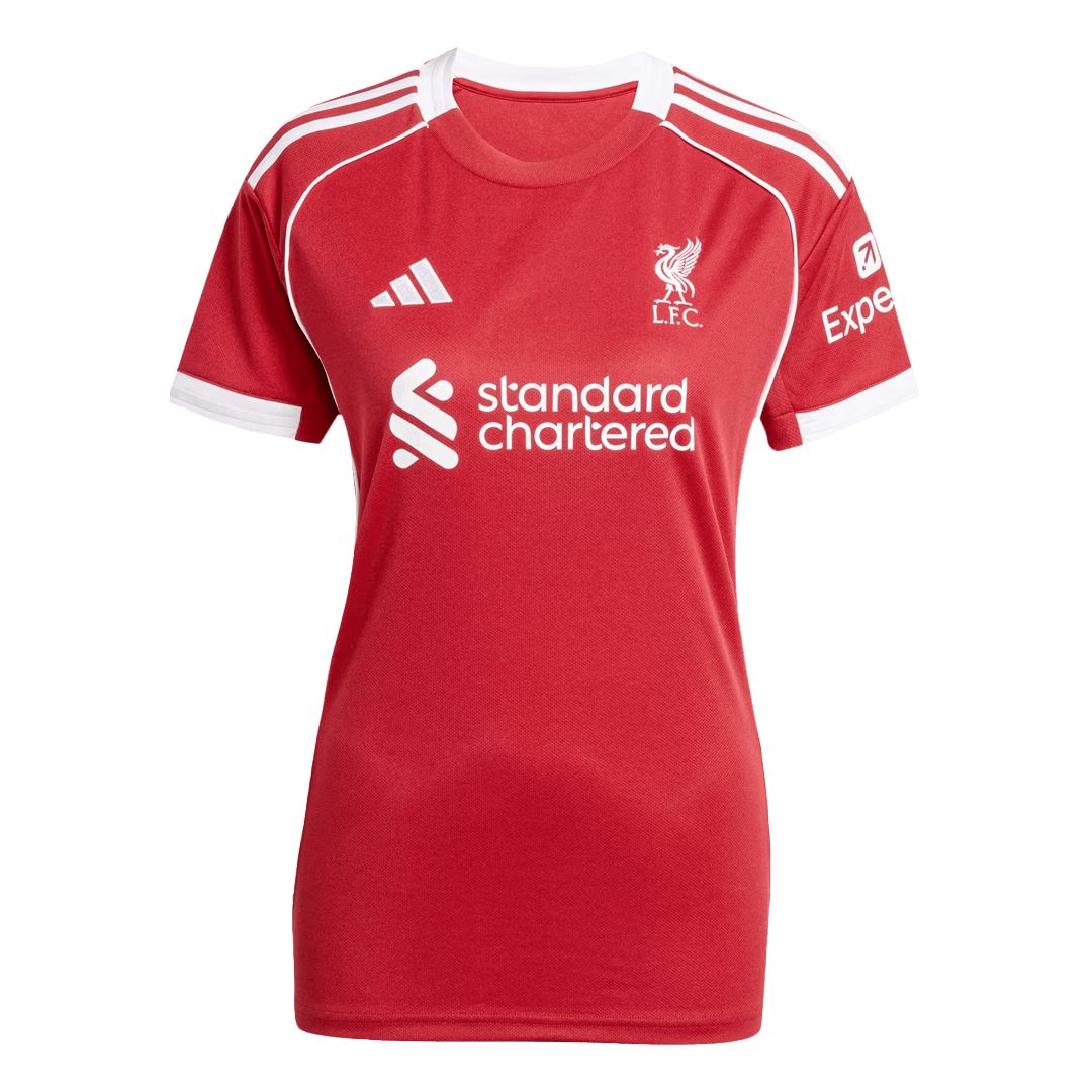 Camiseta de fútbol local del Liverpool para mujer 25/26, roja