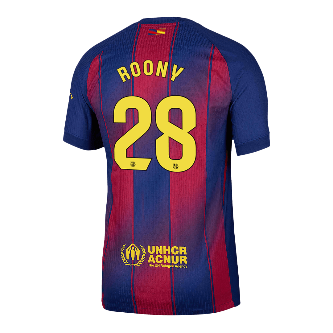 Camiseta de fútbol local auténtica del Barcelona Roony #28 2025/26