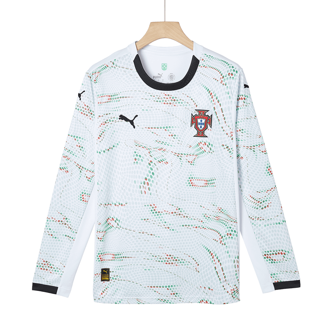 Camiseta de fútbol de manga larga de visitante de Portugal 2025, blanca