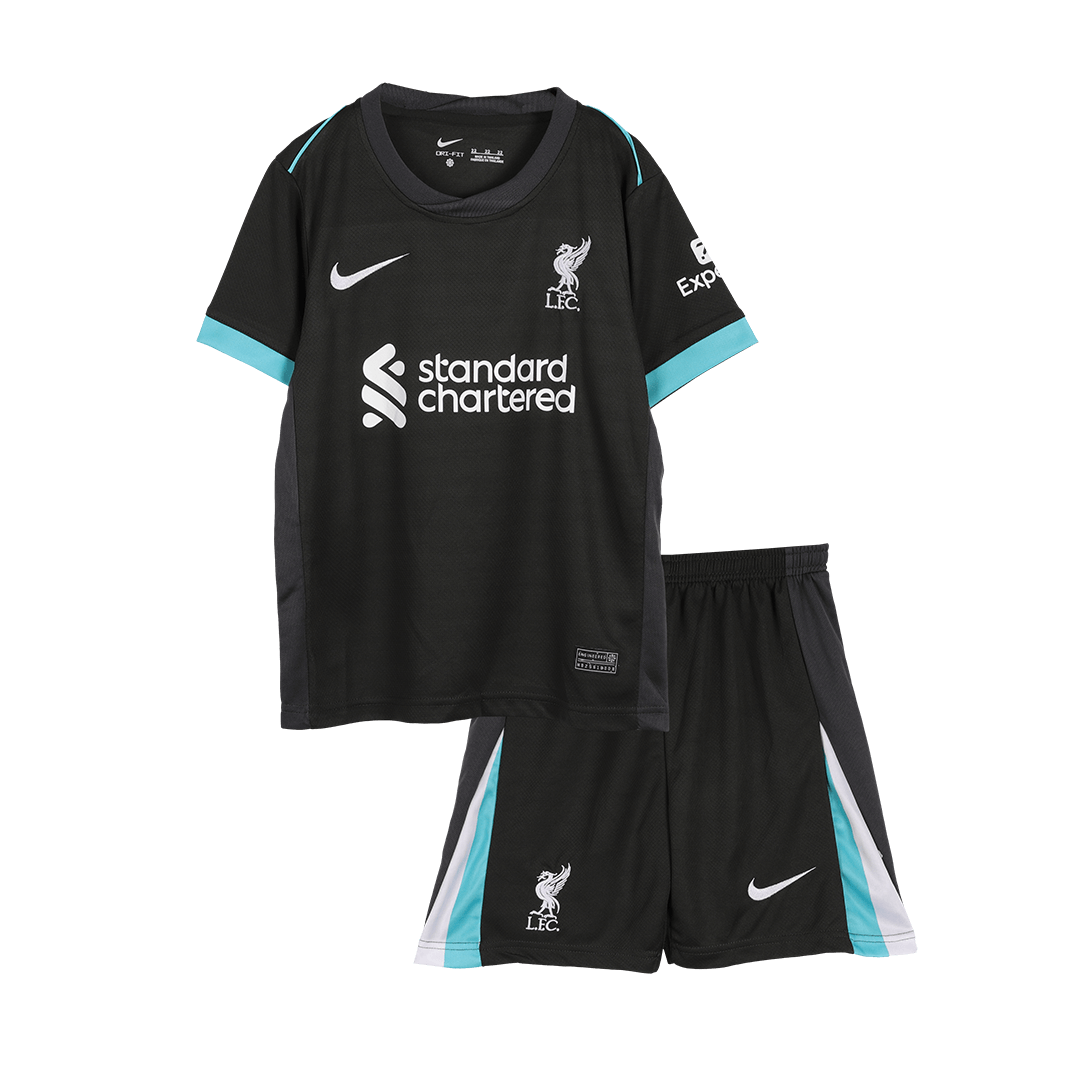 Kit de fútbol visitante del Liverpool para niños (camiseta y pantalón corto)
