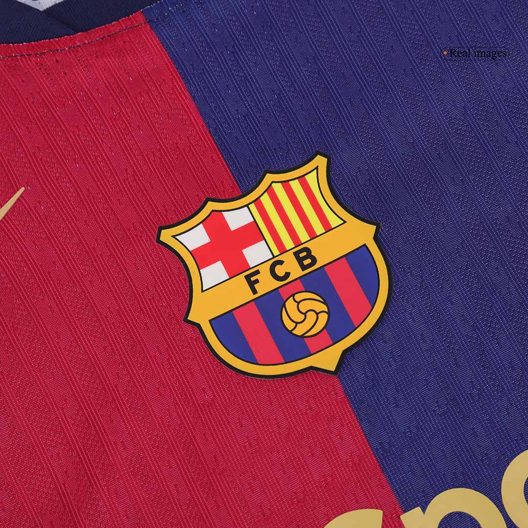 Camiseta de fútbol local auténtica del Barcelona 2024/25 RAPHINHA #11, roja y azul - UCL