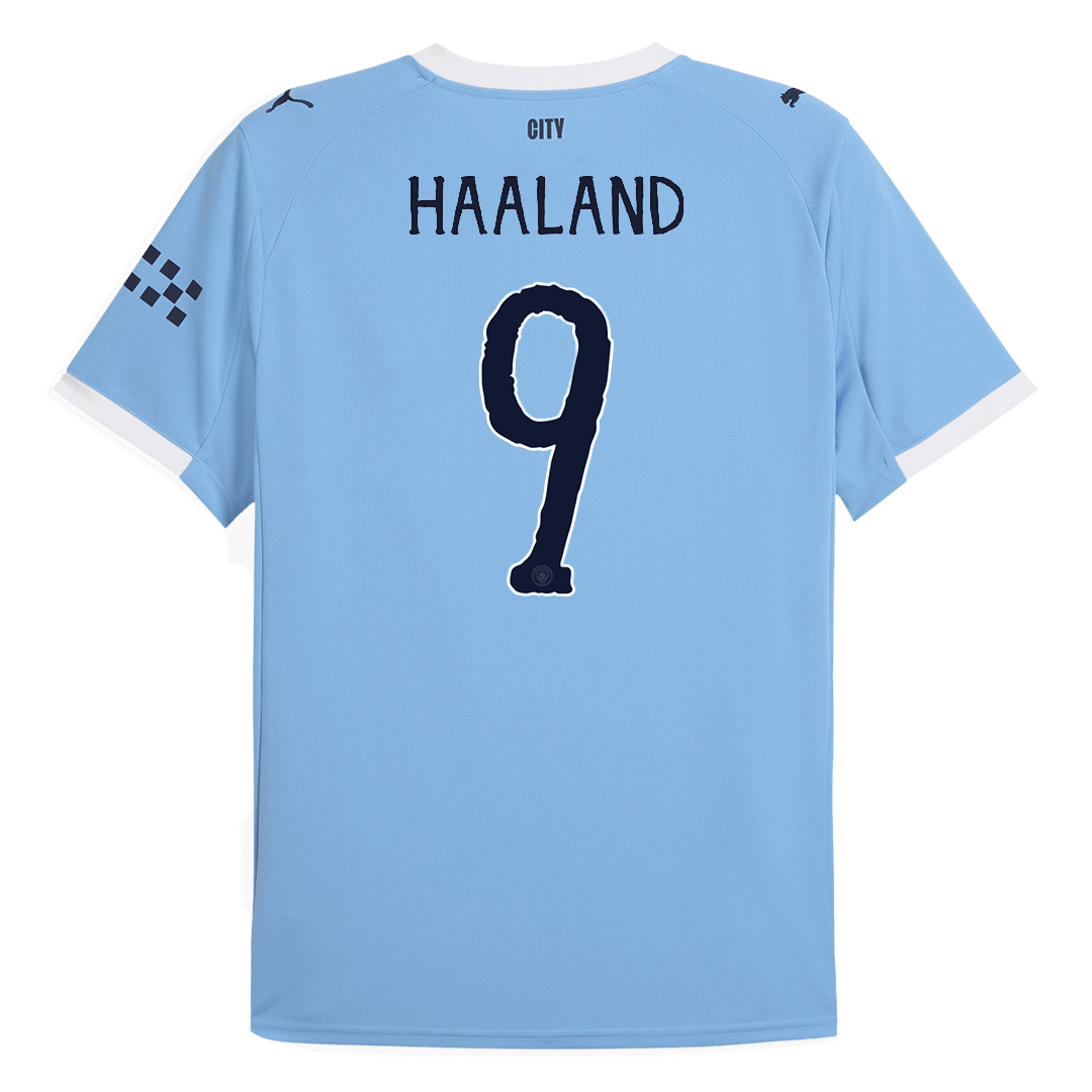 Camiseta de fútbol local HAALAND #9 del Manchester City 2025/26 Azul - Mundial de Clubes